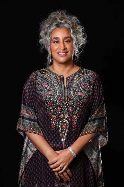 US filmmaker Geeta Gandbhir nominee for Best Documentary Feature Film for "The Perfect Neighbor" and Best Documentary Short Film for "The Devil Is Busy" poses during a photo session ahead of the 98th Oscars Nominees Luncheon at the Beverly Hilton hotel in Beverly Hills, California on February 10, 2026. (Photo by VALERIE MACON / AFP)