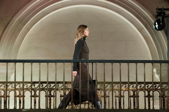 US model Gigi Hadid Model walks the runway during the Ralph Lauren Collection Fall 2026 fashion show in New York City on February 10, 2026. (Photo by ANGELA WEISS / AFP)