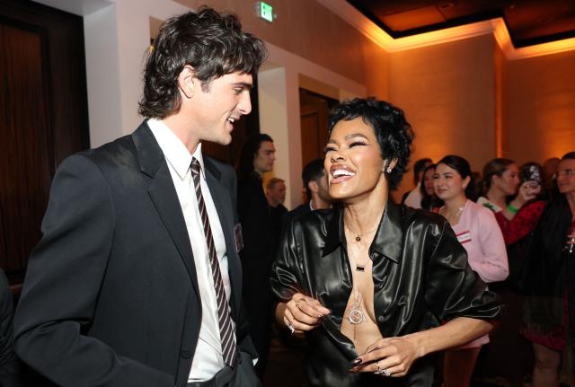 US actress Teyana Taylor and Australian actor Jacob Elordi attend the 98th Oscars Nominees Luncheon at the Beverly Hilton hotel in Beverly Hills, California on February 10, 2026. (Photo by Patrick T. FALLON / AFP)