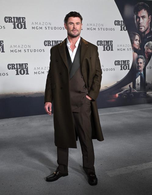 Australian actor Chris Hemsworth attends the premiere of Amazon MGM Studios' "Crime 101" at The United Theatre in Los Angeles, on February 10, 2026. (Photo by LISA O'CONNOR / AFP)