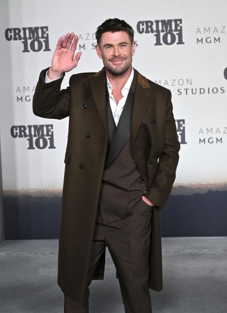 Australian actor Chris Hemsworth attends the premiere of Amazon MGM Studios' "Crime 101" at The United Theatre in Los Angeles, on February 10, 2026. (Photo by LISA O'CONNOR / AFP)