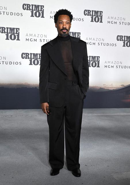 US actor Corey Hawkins attends the premiere of Amazon MGM Studios' "Crime 101" at The United Theatre in Los Angeles, on February 10, 2026. (Photo by LISA O'CONNOR / AFP)
