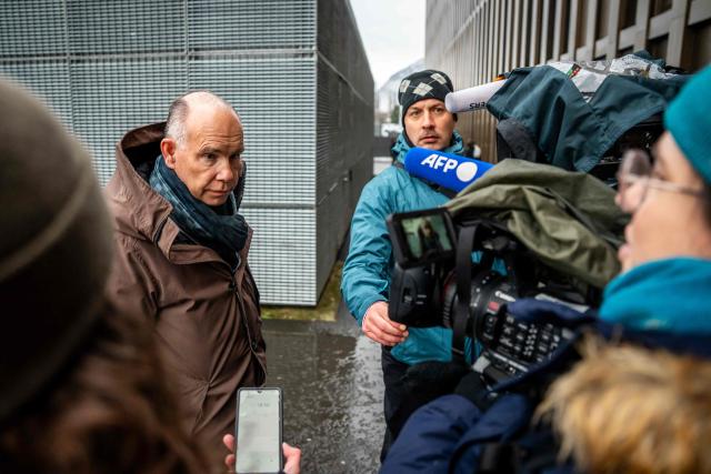 Nicolas Mattenberger, lawyer for the victims families, arrives to attend a hearing at the Office of the public prosecutor of the Canton of Valais as part of the inquiry into a devastating New Year's fire, in Sion on February 11, 2026. 41 people, most of them teenagers, were killed, while 115 were injured in a fire that ripped through in Le Constellation bar in the Alpine ski resort of Crans-Montana on New Year's Eve. (Photo by Loic MICHELOUD / AFP)