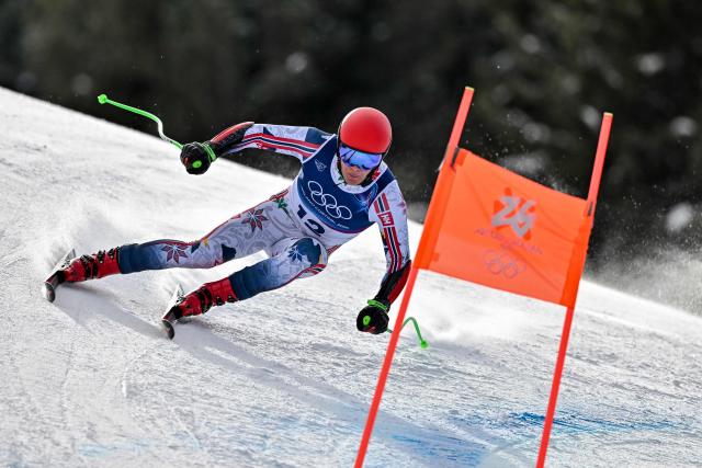 Norway's Fredrik Moeller competes in the men's super-G alpine skiing event during the Milano Cortina 2026 Winter Olympic Games at the Stelvio Ski Centre in Bormio (Valtellina) on February 11, 2026. (Photo by Fabrice COFFRINI / AFP)