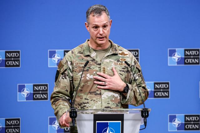 (FILES) NATO Supreme Allied Commander Europe (SACEUR) General Alexus G. Grynkewich speaks during a press conference on the violation of Polish airspace by Russian drones, at the NATO headquarters in Brussels on September 12, 2025. US General Alexus Grynkewich, NATO's Supreme Allied Commander Europe, said in a statement on February 11, 2026, NATO had launched a new mission to bolster security in the Arctic, in a move to assuage US President Donald Trump after he backed off claims on Greenland. (Photo by Simon Wohlfahrt / AFP)