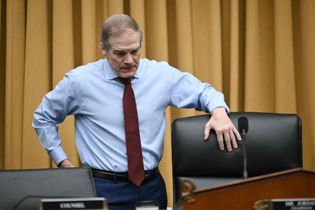 House Judiciary Committee Chairman US Representative Jim Jordan, Republican from Ohio arrives before a House Judiciary Committee hearing on "Oversight of the Department of Justice" with Attorney General Pam Bondi on Capitol Hill in Washington, DC, on February 11, 2026. (Photo by ANDREW CABALLERO-REYNOLDS / AFP)