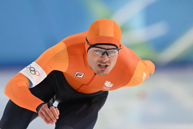 Netherland's Joep Wennemars competes in the speed skating men's 1000m during the Milano Cortina 2026 Winter Olympic Games at Milano Speed Skating Stadium in Milan on February 11, 2026. (Photo by Daniel MUNOZ / AFP)