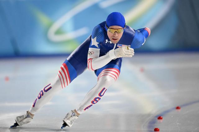 USA's Conor Mcdermott-Mostowy competes in the speed skating men's 1000m during the Milano Cortina 2026 Winter Olympic Games at Milano Speed Skating Stadium in Milan on February 11, 2026. (Photo by Daniel MUNOZ / AFP)