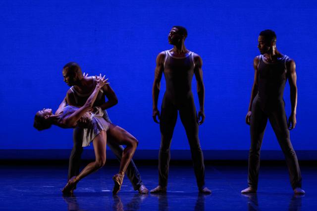 Dance Theatre of Harlem ballet company dancers perform during the opening night at the Opéra National de Bordeaux in Bordeaux, south-western France, on February 11, 2026. Founded in 1969 by Arthur Mitchell during the Civil Rights Movement, the New York company presents its blend of neoclassical ballet and urban post-modern choreography, launching a France tour with stops in Bordeaux, Roubaix, Paris and Lyon through March 7 and marking their return to France after a 40-year absence. (Photo by Philippe LOPEZ / AFP)