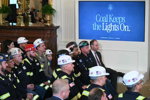 Attendees take part in a "Champion of Coal" event with US President Donald Trump at the White House in Washington, DC, on February 11, 2026. (Photo by SAUL LOEB / AFP)