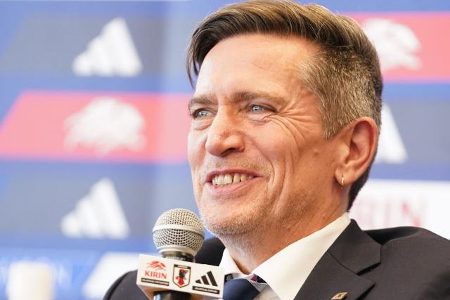 Japan women's national football team head coach Nils Nielsen speaks during a press conference to announce AFC Women’s Asian Cup squad in Tokyo on February 12, 2026. (Photo by Kazuhiro NOGI / AFP)