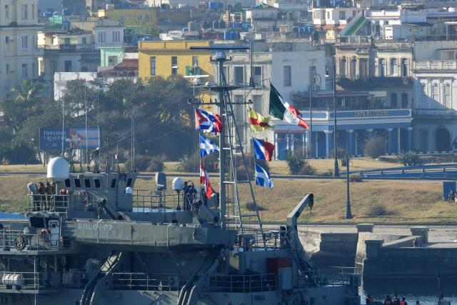 Mexican Navy ship ARM Papaloapan arrives at Havana Bay with humanitarian aid, in Havana, on February 12, 2026. (Photo by Adalberto ROQUE / AFP)