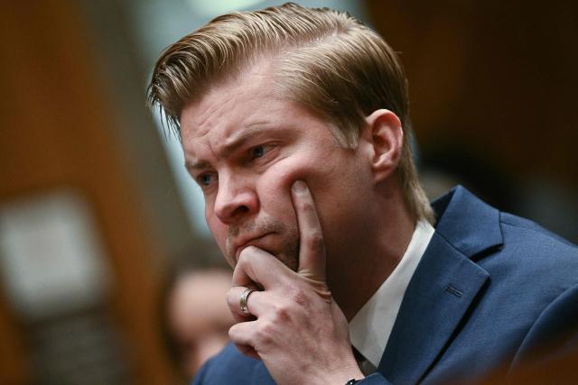 Minnesota State Representative Harry Niska (R-31A) testifies before a Senate Homeland Security and Governmental Affairs Committee in an oversight hearing amid scrutiny over immigration enforcement and recent developments in Minnesota at the Dirksen Senate Office Building in Washington, DC on February 12, 2026. (Photo by Brendan SMIALOWSKI / AFP)