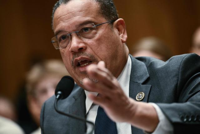 Minnesota Attorney General Keith Ellison testifies before a Senate Homeland Security and Governmental Affairs Committee in an oversight hearing amid scrutiny over immigration enforcement and recent developments in Minnesota at the Dirksen Senate Office Building in Washington, DC on February 12, 2026. (Photo by Brendan SMIALOWSKI / AFP)