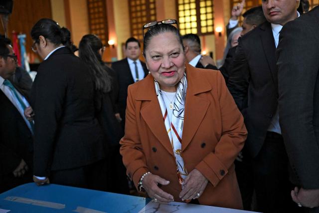 Guatemala's Attorney General, Consuelo Porras, takes part in the vote to choose magistrates for the Constitutional Court at the Association of Attorneys and Notaries in Guatemala City on February 12, 2026. (Photo by JOHAN ORDONEZ / AFP)