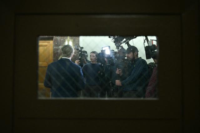Chairman of the Senate Homeland Security and Governmental Affairs Senator Rand Paul, Republican of Kentucky, speaks to reporters after the Senate Homeland Security and Governmental Affairs Committee in an oversight hearing amid scrutiny over immigration enforcement and recent developments in Minnesota at the Dirksen Senate Office Building in Washington, DC on February 12, 2026. (Photo by Brendan SMIALOWSKI / AFP)