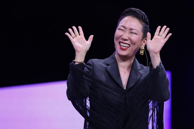 Jury member and Japanese director Hikari takes the stage during the opening ceremony of the 76th Berlinale, Europe's first major film festival of the year, in Berlin on February 12, 2026. (Photo by Ronny HARTMANN / AFP)