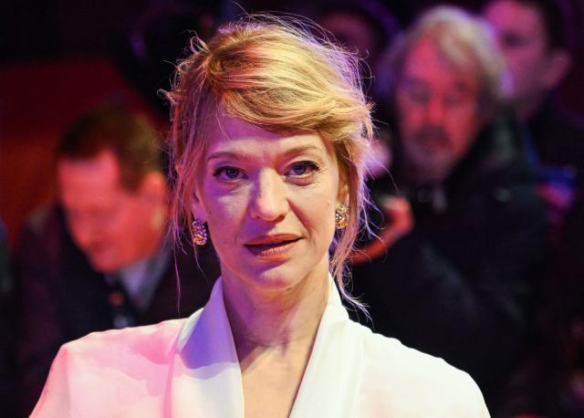 German actress Heike Makatsch arrives on the red carpet for the premiere of the film "No Good Men" presented in the Berlinale Special Gala section and opening the 76th Berlinale, Europe's first major film festival of the year, in Berlin on February 12, 2026. (Photo by RALF HIRSCHBERGER / AFP)