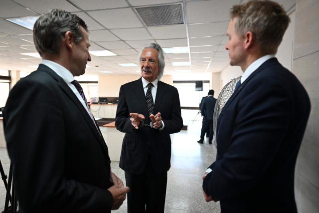 Guatemalan journalist and founder of the former newspaper El Periodico, Jose Ruben Zamora, arrives for a hearing at the Supreme Court of Justice in Guatemala City on February 12, 2026. (Photo by JOHAN ORDONEZ / AFP)