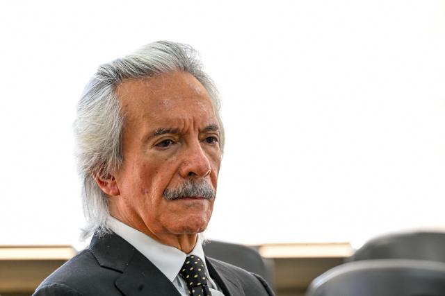 Guatemalan journalist and founder of the former newspaper El Periodico, Jose Ruben Zamora, attends a hearing at the Supreme Court of Justice in Guatemala City on February 12, 2026. (Photo by JOHAN ORDONEZ / AFP)