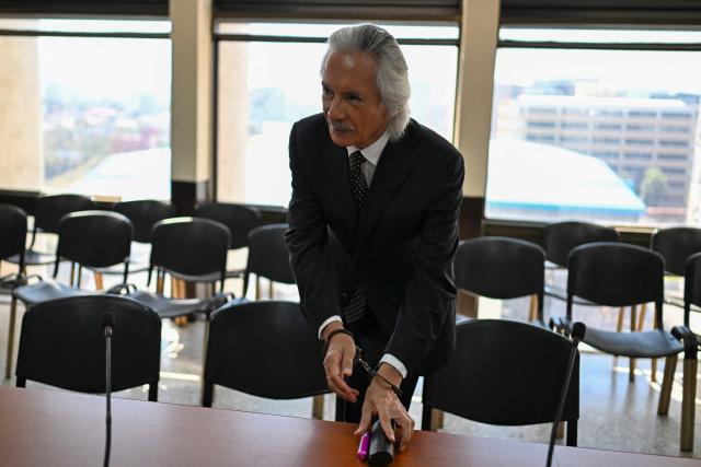 Guatemalan journalist and founder of the former newspaper El Periodico, Jose Ruben Zamora, attends a hearing at the Supreme Court of Justice in Guatemala City on February 12, 2026. (Photo by JOHAN ORDONEZ / AFP)