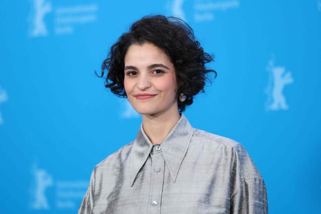 French actress Eya Bouteraa poses during a photo call for the film "A voix basse" (In a Whisper) presented in competition at the 76th Berlinale, Europe's first major film festival of the year, in Berlin on February 13, 2026. (Photo by Ronny HARTMANN / AFP)