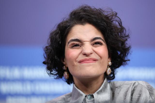 French actress Eya Bouteraa attends a press conference for the film "A voix basse" (In a Whisper) presented in competition at the 76th Berlinale, Europe's first major film festival of the year, in Berlin on February 13, 2026. (Photo by Ronny HARTMANN / AFP)