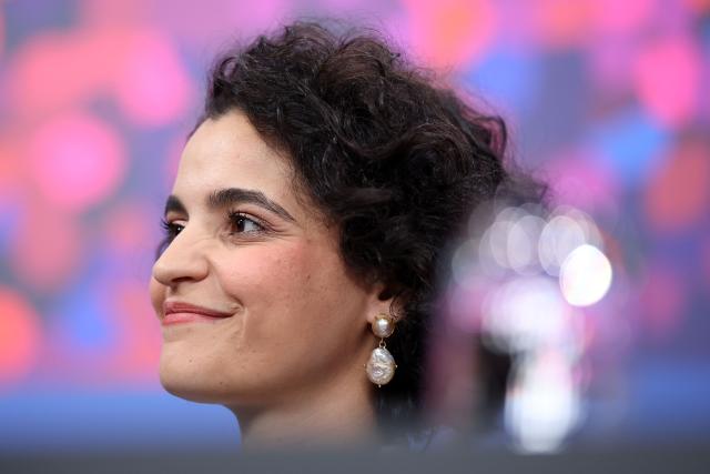 French actress Eya Bouteraa attends a press conference for the film "A voix basse" (In a Whisper) presented in competition at the 76th Berlinale, Europe's first major film festival of the year, in Berlin on February 13, 2026. (Photo by Ronny HARTMANN / AFP)