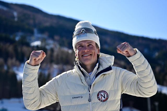 Norway's Johannes Hoesflot Klaebo reacts after competing in the men's 10km cross-country interval start free event of the Milano Cortina 2026 Winter Olympic Games at Tesero Cross-Country Skiing Stadium in Lago di Tesero (Val di Fiemme) on February 13, 2026. (Photo by Tobias SCHWARZ / AFP)