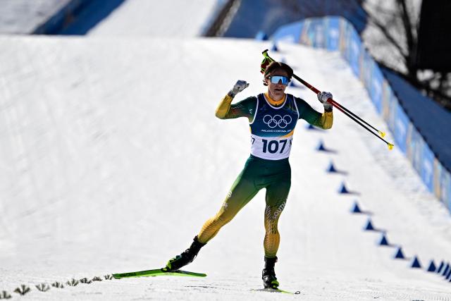 South Africa's Matthew Smith competes during the men's 10km cross-country interval start free event of the Milano Cortina 2026 Winter Olympic Games at Tesero Cross-Country Skiing Stadium in Lago di Tesero (Val di Fiemme) on February 13, 2026. (Photo by Tobias SCHWARZ / AFP)