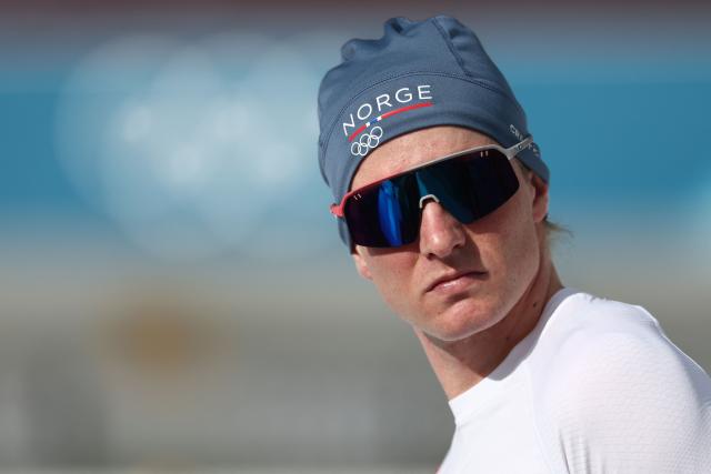 Norway's Johan-Olav Botn prepares to participate in the men's biathlon 10km sprint event during the Milano Cortina 2026 Winter Olympic Games at the Anterselva Biathlon Arena (Sudtirol Arena) in Anterselva (Val Pusteria) on February 13, 2026. (Photo by FRANCK FIFE / AFP)