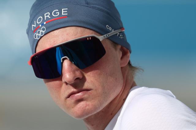 Norway's Johan-Olav Botn prepares to participate in the men's biathlon 10km sprint event during the Milano Cortina 2026 Winter Olympic Games at the Anterselva Biathlon Arena (Sudtirol Arena) in Anterselva (Val Pusteria) on February 13, 2026. (Photo by FRANCK FIFE / AFP)