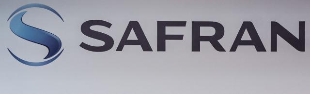 This photograph shows the logo of the French aerospace supplier Safran at Safran headquarters in Paris on February 13, 2026. Safran announced on February 13, 2026 +3% adjusted net profit in 2025, which raises its forecasts through 2028. (Photo by STEPHANE DE SAKUTIN / AFP)