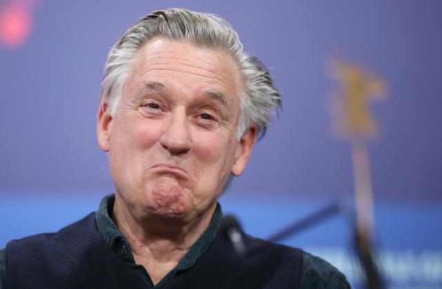 US actor Bill Pullman reacts during a press conference for the film "Everybody Digs Bill Evans" presented in competition at the 76th Berlinale, Europe's first major film festival of the year, in Berlin on February 13, 2026. (Photo by Ronny HARTMANN / AFP)