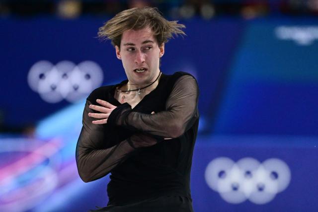 Georgia's Nika Egadze competes in the figure skating men's singles free skating final during the Milano Cortina 2026 Winter Olympic Games at Milano Ice Skating Arena in Milan on February 13, 2026. (Photo by Piero CRUCIATTI / AFP)