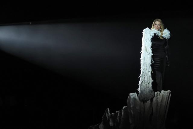 French singer and songwriter Santa performs during the Victoires de la Musique music awards ceremony at La Seine Musicale in Boulogne-Billancourt on February 13, 2026. (Photo by Alain JOCARD / AFP)