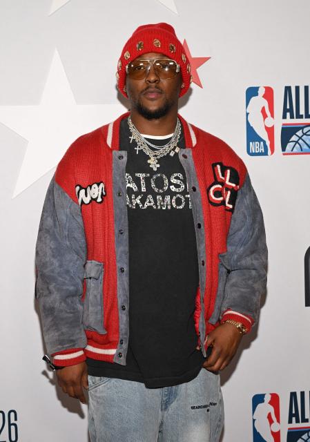 US rapper Hit-Boy attends the NBA All-Star Legendary Tip-Off Celebration at the LACMA in Los Angeles, February 13, 2026. (Photo by LISA O'CONNOR / AFP)