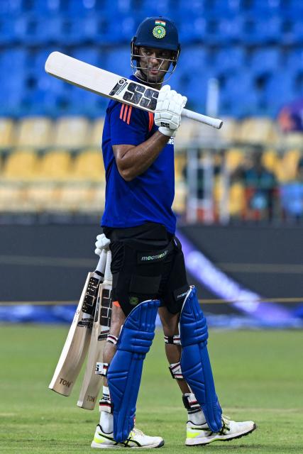 India's Shivam Dube attends a practice session on the eve of their 2026 ICC Men's T20 Cricket World Cup group stage match against Pakistan at the R Premadasa Stadium in Colombo on February 14, 2026. (Photo by Ishara S. KODIKARA / AFP)