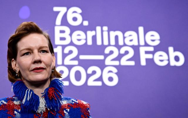 German actress Sandra Hueller attends a press conference for the film "Rose" presented in competition at the 76th Berlinale, Europe's first major film festival of the year, in Berlin on February 15, 2026. (Photo by John MACDOUGALL / AFP)