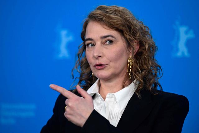 Belgian director Anke Blonde poses during a photo call for the film "Dust" presented in competition at the 76th Berlinale, Europe's first major film festival of the year, in Berlin on February 15, 2026. (Photo by John MACDOUGALL / AFP)
