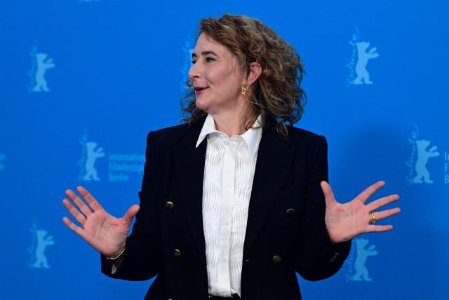 Belgian director Anke Blonde poses during a photo call for the film "Dust" presented in competition at the 76th Berlinale, Europe's first major film festival of the year, in Berlin on February 15, 2026. (Photo by John MACDOUGALL / AFP)