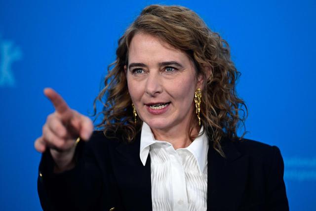 Belgian director Anke Blonde poses during a photo call for the film "Dust" presented in competition at the 76th Berlinale, Europe's first major film festival of the year, in Berlin on February 15, 2026. (Photo by John MACDOUGALL / AFP)