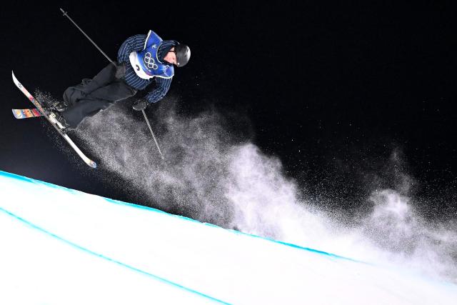Norway's Birk Ruud competes in the freestyle skiing men's freeski big air qualification run 1 during the Milano Cortina 2026 Winter Olympic Games at Livigno Snow Park - Big Air, in Livigno (Valtellina), on February 15, 2026. (Photo by Kirill KUDRYAVTSEV / AFP)
