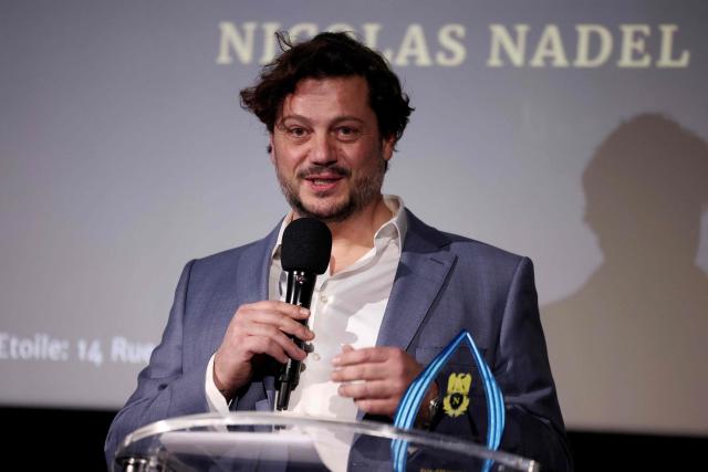 French entrepreneur Nicolas Nadel speaks during the Prix Napoleon award ceremony at the 4th edition of the Napoleon Festival at the Club de l'Etoile theatre in Paris on February 15, 2026. (Photo by Guillaume BAPTISTE / AFP)