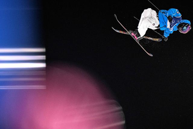 Italy's Miro Tabanelli competes in the freestyle skiing men's freeski big air qualification run 2 during the Milano Cortina 2026 Winter Olympic Games at Livigno Snow Park - Big Air, in Livigno (Valtellina), on February 15, 2026. (Photo by Kirill KUDRYAVTSEV / AFP)