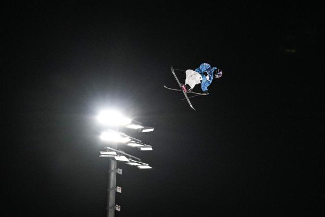 Italy's Miro Tabanelli competes in the freestyle skiing men's freeski big air qualification run 3 during the Milano Cortina 2026 Winter Olympic Games at Livigno Snow Park - Big Air, in Livigno (Valtellina), on February 15, 2026. (Photo by Jeff PACHOUD / AFP)