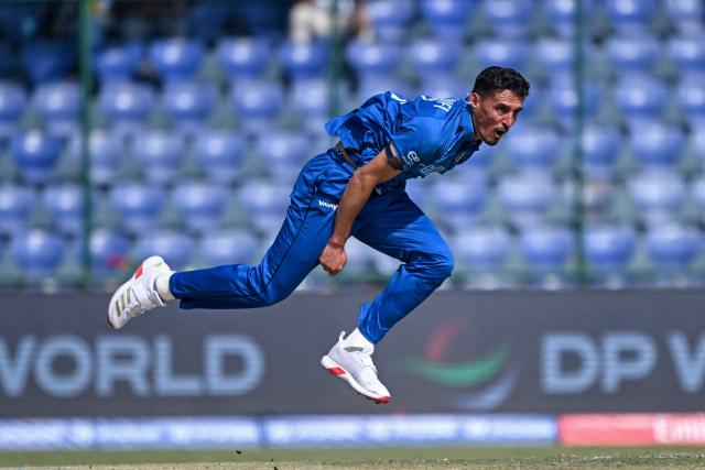 Afghanistan's Ziaur Rahman delivers a ball during the 2026 ICC Men's T20 Cricket World Cup group stage match between Afghanistan and United Arab Emirates at the Arun Jaitley Stadium in New Delhi on February 16, 2026. (Photo by Arun SANKAR / AFP)