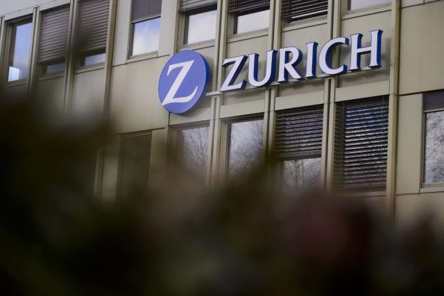 (FILES) This photograph shows the logo of Zurich Insurance in Lausanne on February 11, 2016. Swiss insurer Zurich Insurance announced on February 16, 2026 that the deadline for submitting an offer for British firm Beazley had been extended, with the Swiss group now having until March 4 to announce whether or not it intends to submit a firm offer. (Photo by FABRICE COFFRINI / AFP)