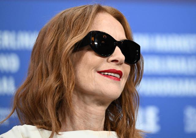 French actress Isabelle Huppert attends a press conference for the film 'Die Blutgraefin' (The Blood Countess) presented in Berlinale Special Gala at the 76th Berlinale, Europe's first major film festival of the year, in Berlin on February 16, 2026. (Photo by RALF HIRSCHBERGER / AFP)