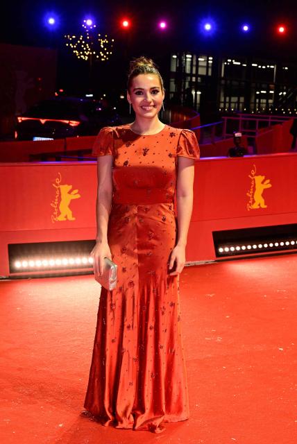 European Shooting Star Norwegian actress Sofia Tjelta Sydness poses on the red carpet for the film "At the Sea" presented in competition at the 76th Berlinale, Europe's first major film festival of the year, in Berlin on February 16, 2026. (Photo by John MACDOUGALL / AFP)